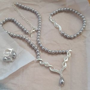 Necklace, earrings,  bracelet set ele